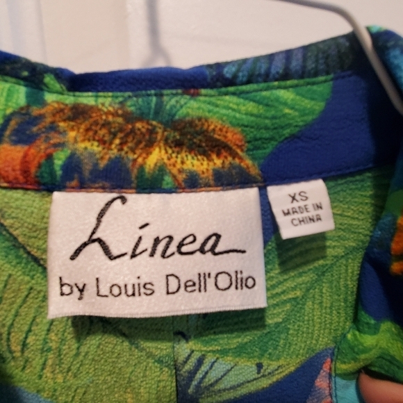 Linea by Louis Dell Olio sz xs Tiger Lily print duster tight multiple. - Picture 5 of 9